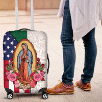 Guadalupe Virgin Mary Luggage Cover Mexican American Flag - Wonder Print Shop
