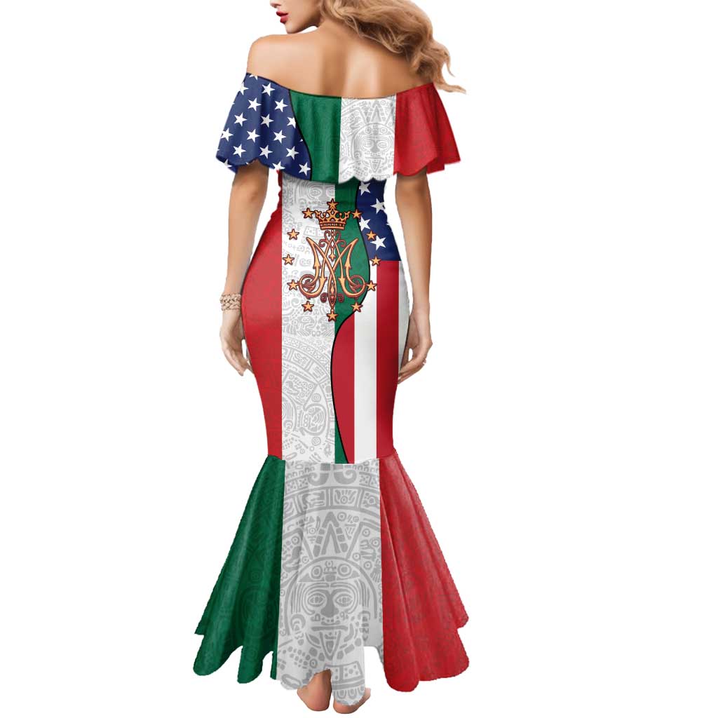 Guadalupe Virgin Mary Mermaid Dress Mexican American Flag - Wonder Print Shop