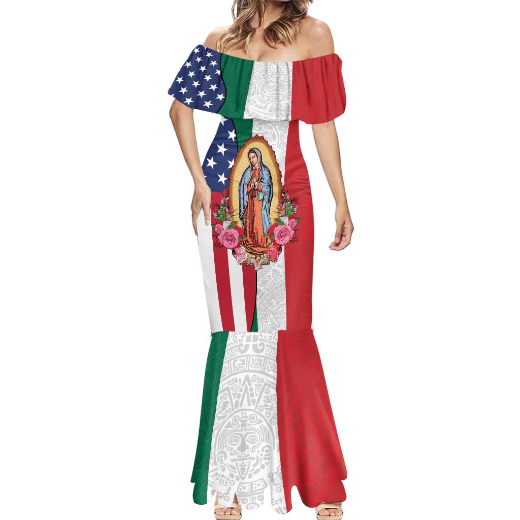 Guadalupe Virgin Mary Mermaid Dress Mexican American Flag - Wonder Print Shop