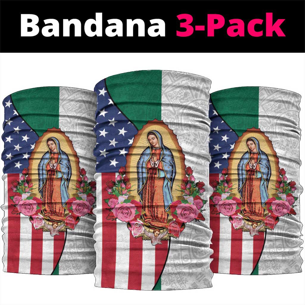 Guadalupe Virgin Mary Neck Gaiter Mexican American Flag - Wonder Print Shop