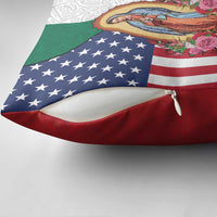 Guadalupe Virgin Mary Pillow Cover Mexican American Flag - Wonder Print Shop