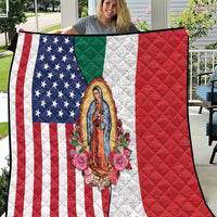 Guadalupe Virgin Mary Quilt Mexican American Flag - Wonder Print Shop