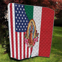 Guadalupe Virgin Mary Quilt Mexican American Flag - Wonder Print Shop
