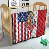 Guadalupe Virgin Mary Quilt Mexican American Flag - Wonder Print Shop