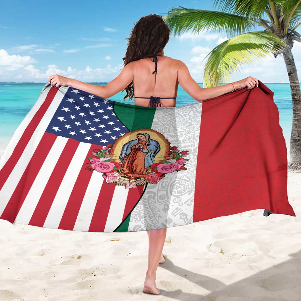 Guadalupe Virgin Mary Sarong Mexican American Flag - Wonder Print Shop