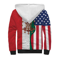 Guadalupe Virgin Mary Sherpa Hoodie Mexican American Flag - Wonder Print Shop