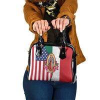 Guadalupe Virgin Mary Shoulder Handbag Mexican American Flag - Wonder Print Shop