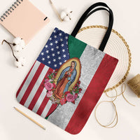 Guadalupe Virgin Mary Tote Bag Mexican American Flag - Wonder Print Shop