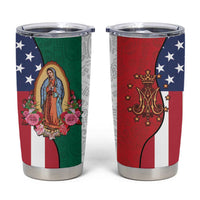 Guadalupe Virgin Mary Tumbler Cup Mexican American Flag - Wonder Print Shop