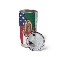Guadalupe Virgin Mary Tumbler Cup Mexican American Flag - Wonder Print Shop