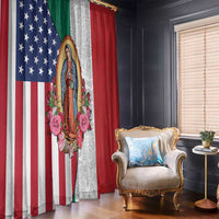 Guadalupe Virgin Mary Window Curtain Mexican American Flag - Wonder Print Shop