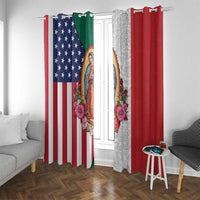 Guadalupe Virgin Mary Window Curtain Mexican American Flag - Wonder Print Shop