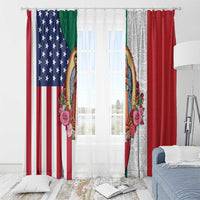 Guadalupe Virgin Mary Window Curtain Mexican American Flag - Wonder Print Shop