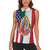Guadalupe Virgin Mary Women Sleeveless Polo Shirt Mexican American Flag - Wonder Print Shop