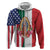 Guadalupe Virgin Mary Zip Hoodie Mexican American Flag - Wonder Print Shop
