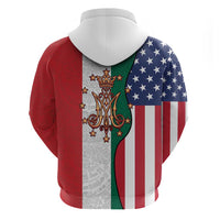 Guadalupe Virgin Mary Zip Hoodie Mexican American Flag - Wonder Print Shop