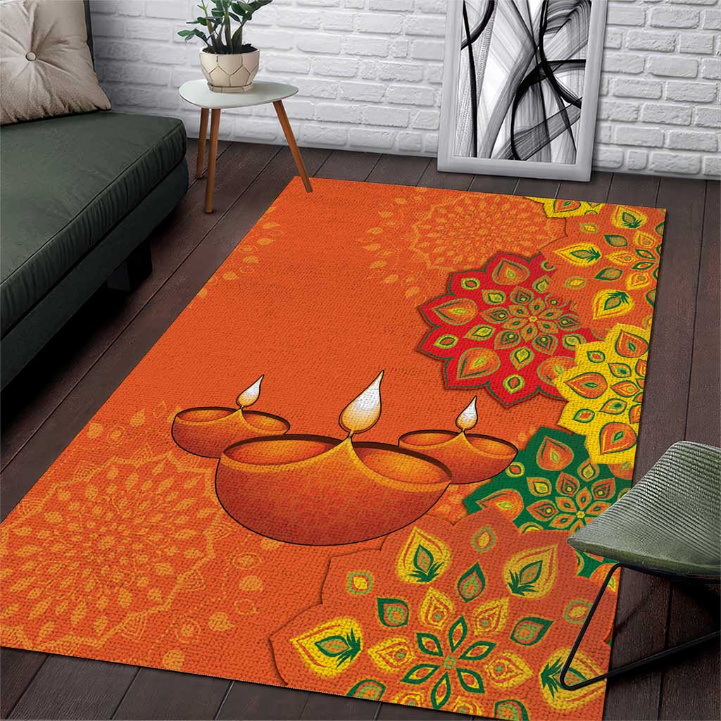 Happy Diwali India Area Rug With Rangoli Patterns - Wonder Print Shop