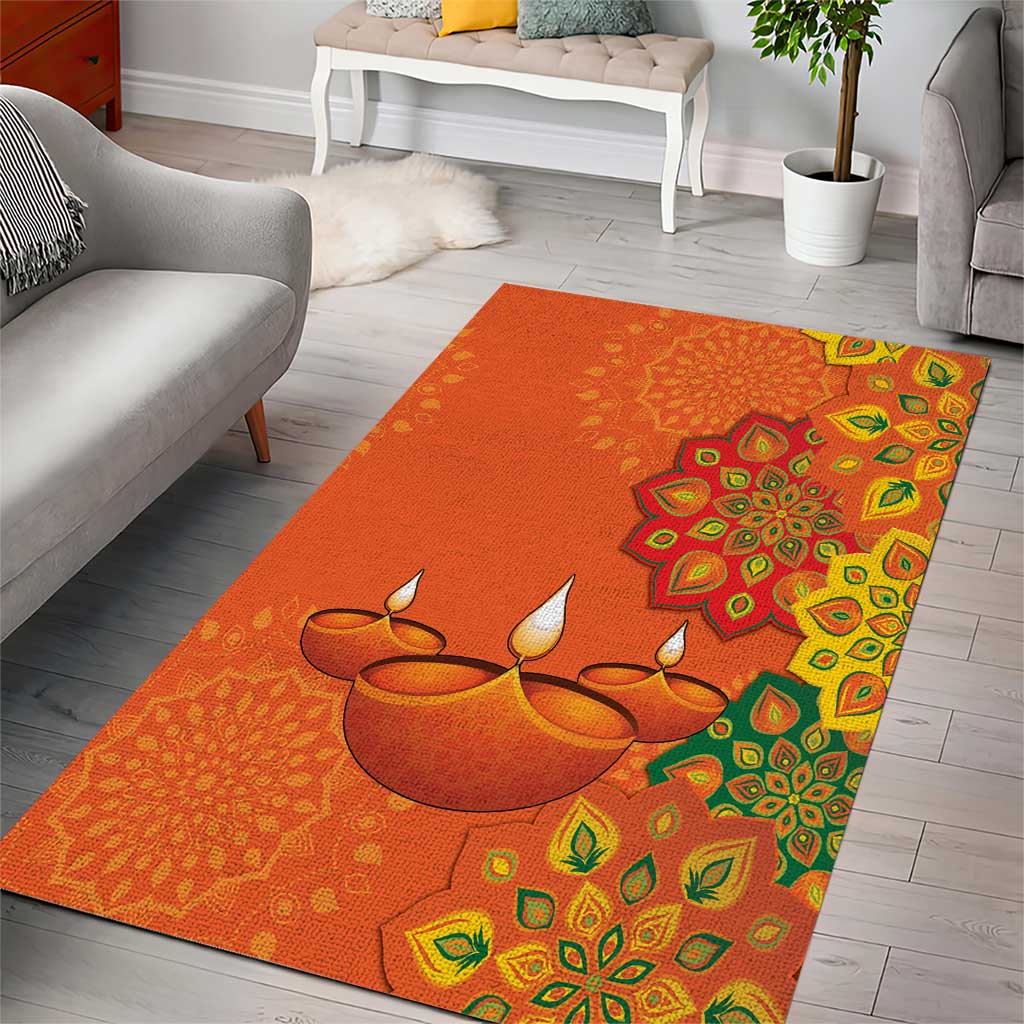 Happy Diwali India Area Rug With Rangoli Patterns - Wonder Print Shop