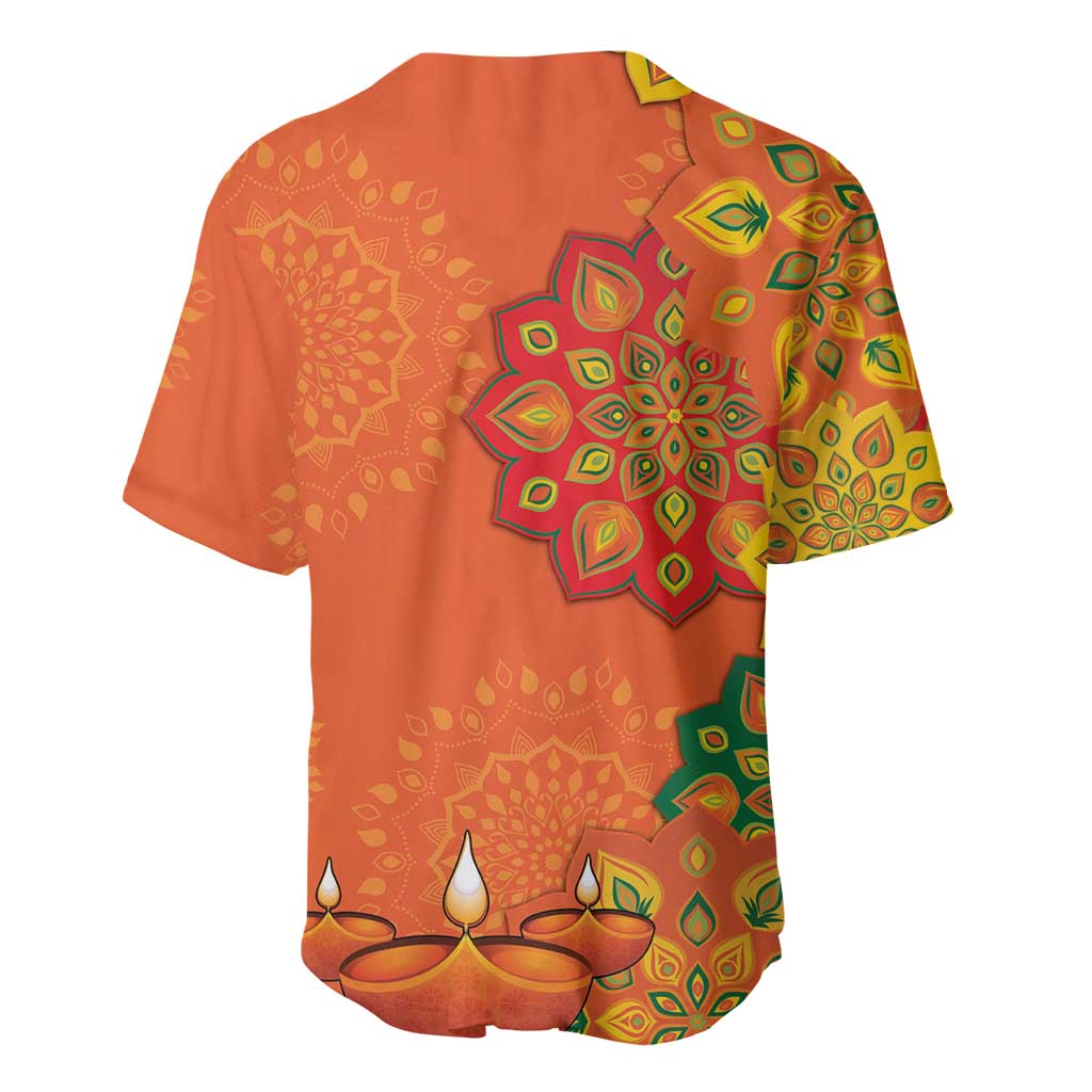 Happy Diwali India Baseball Jersey With Rangoli Patterns - Wonder Print Shop
