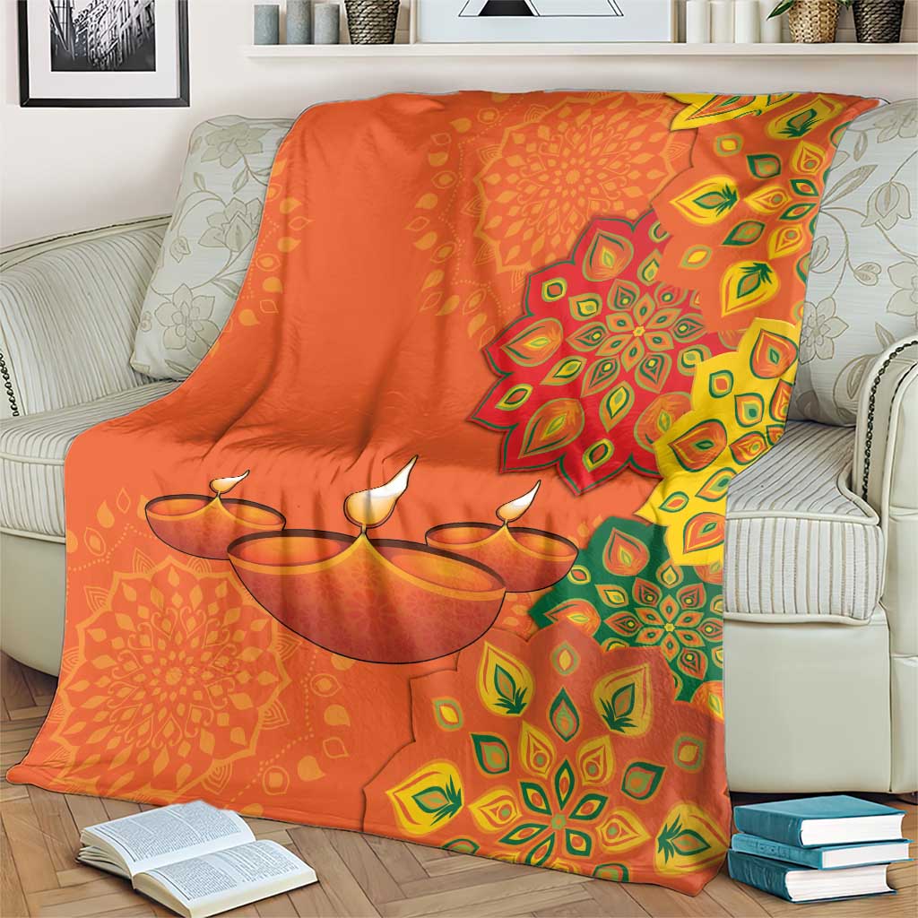 Happy Diwali India Blanket With Rangoli Patterns