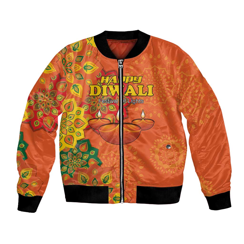 Happy Diwali India Bomber Jacket With Rangoli Patterns - Wonder Print Shop