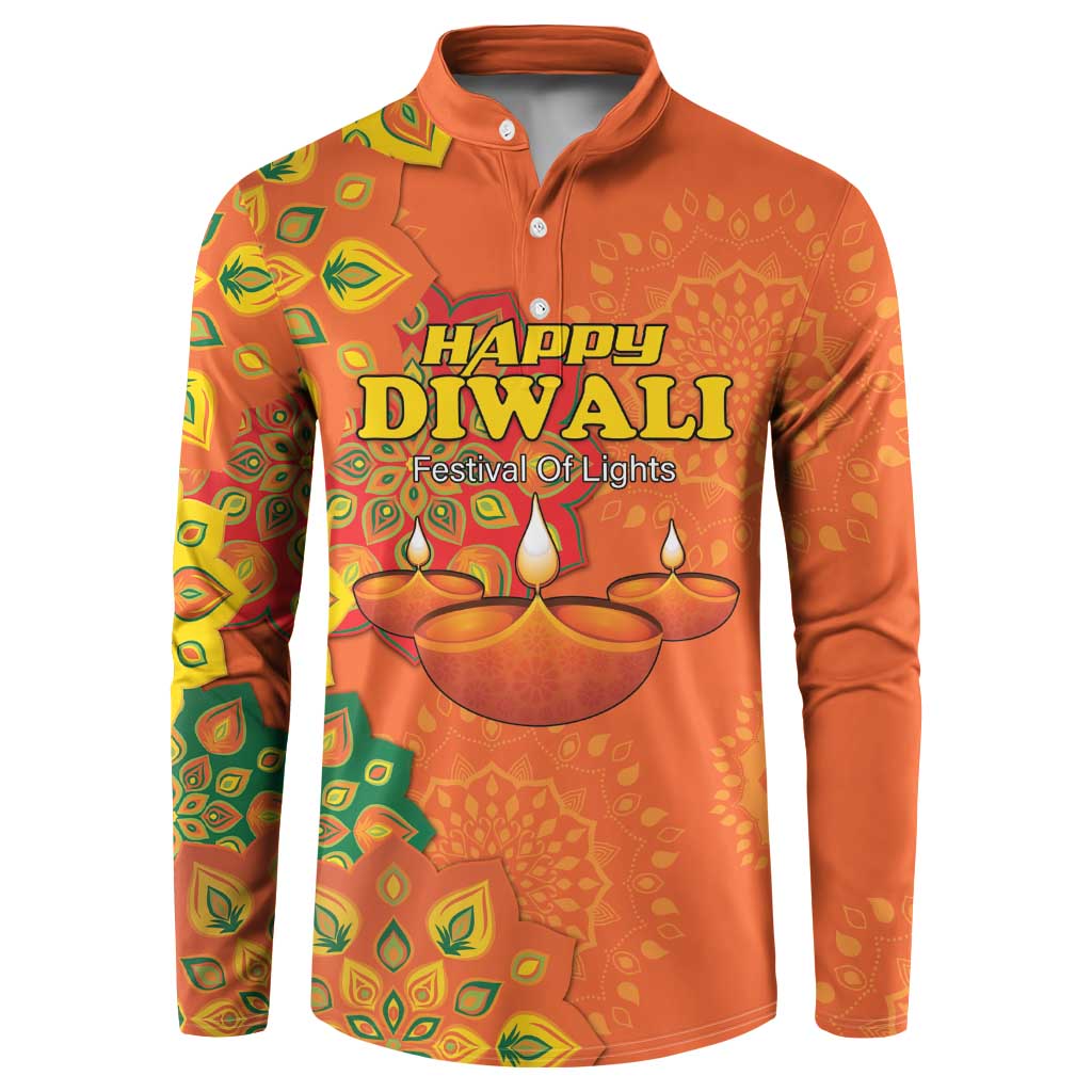 Happy Diwali India Button Sweatshirt With Rangoli Patterns - Wonder Print Shop