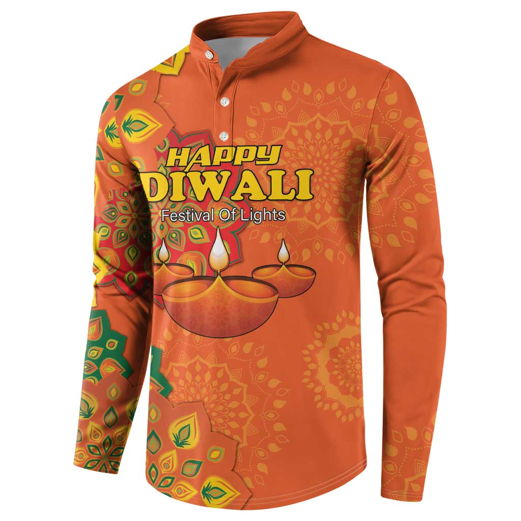 Happy Diwali India Button Sweatshirt With Rangoli Patterns - Wonder Print Shop