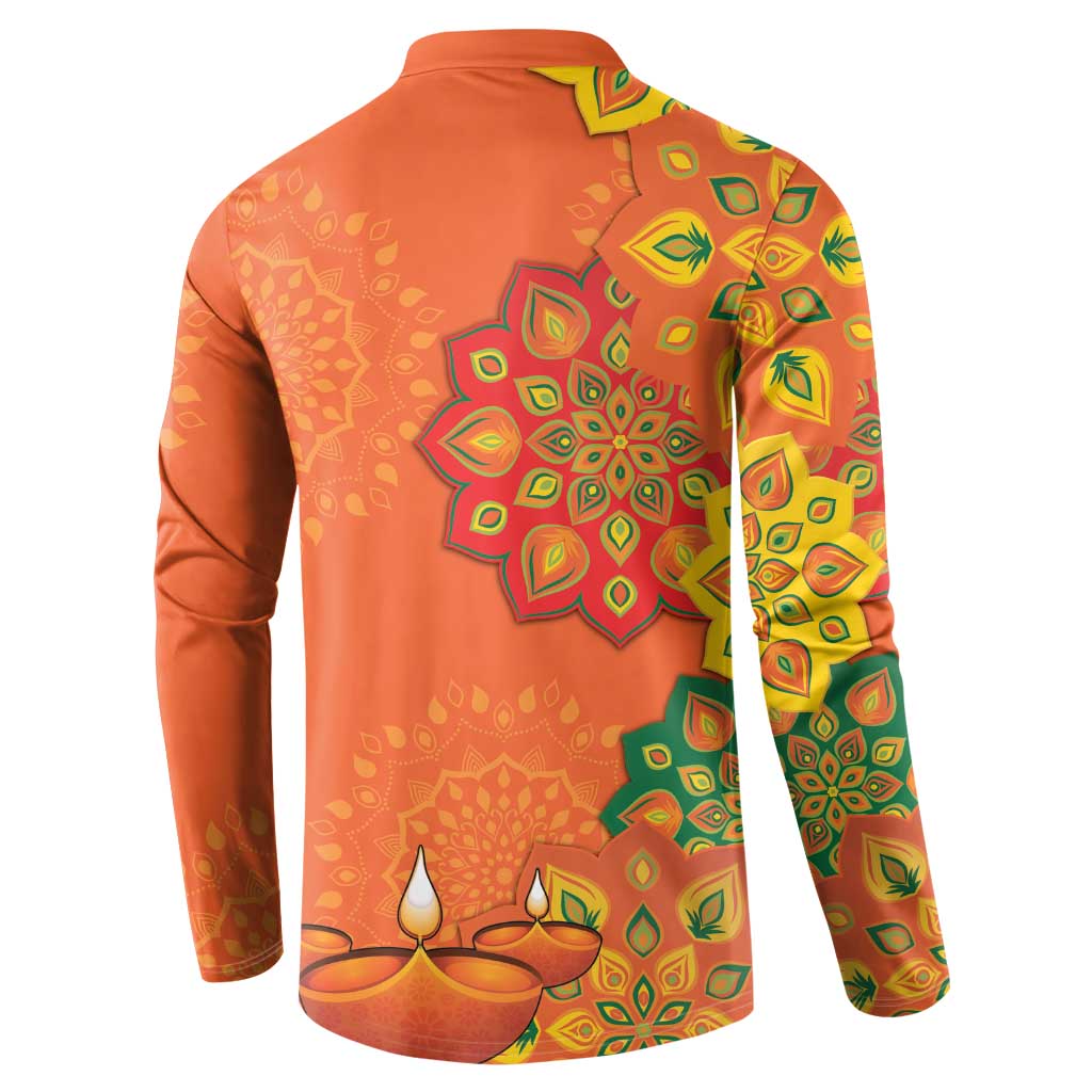Happy Diwali India Button Sweatshirt With Rangoli Patterns - Wonder Print Shop