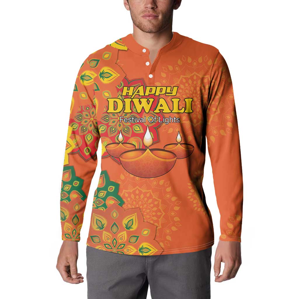 Happy Diwali India Button Sweatshirt With Rangoli Patterns - Wonder Print Shop
