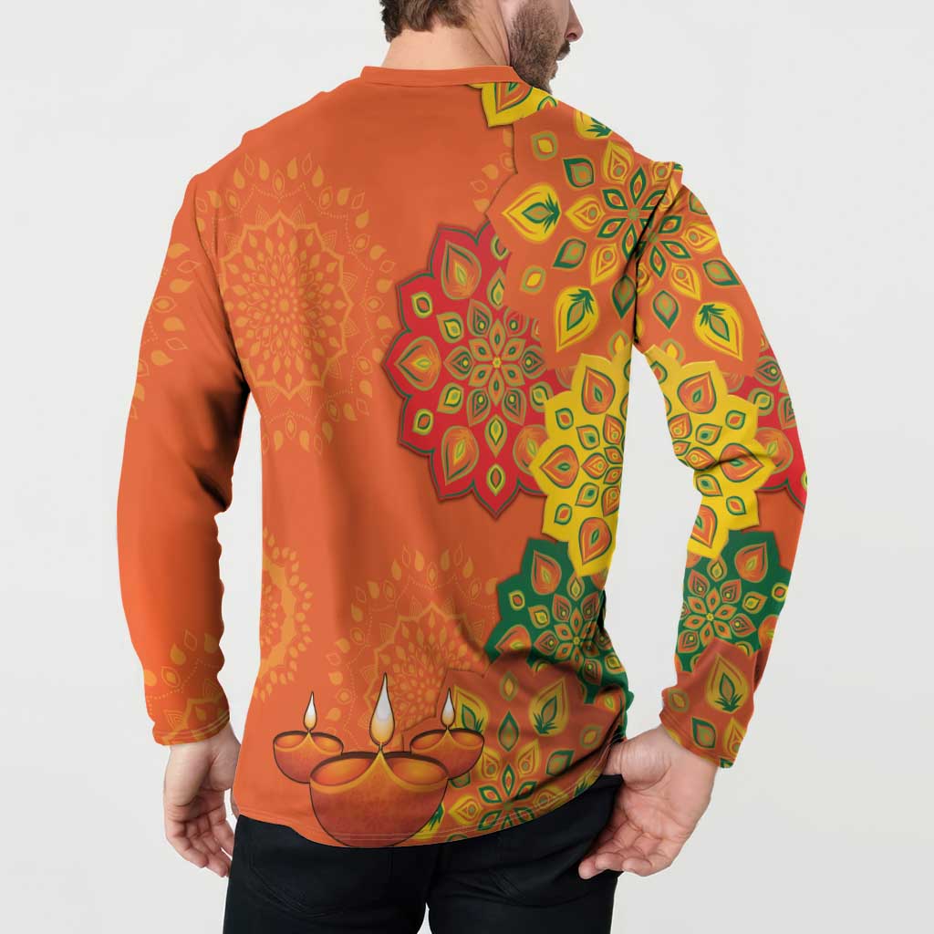 Happy Diwali India Button Sweatshirt With Rangoli Patterns - Wonder Print Shop