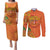 Happy Diwali India Couples Matching Puletasi and Long Sleeve Button Shirt With Rangoli Patterns - Wonder Print Shop