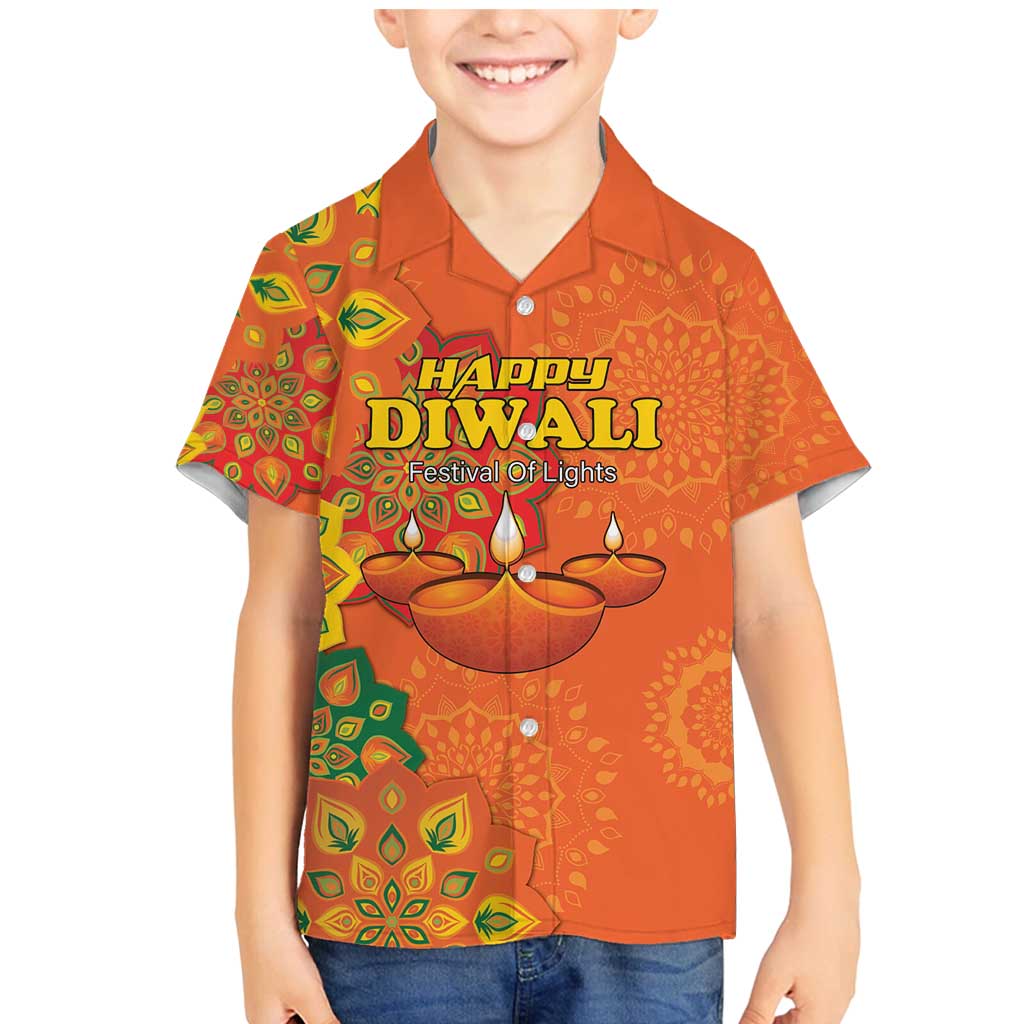 Happy Diwali India Family Matching Mermaid Dress and Hawaiian Shirt With Rangoli Patterns - Wonder Print Shop