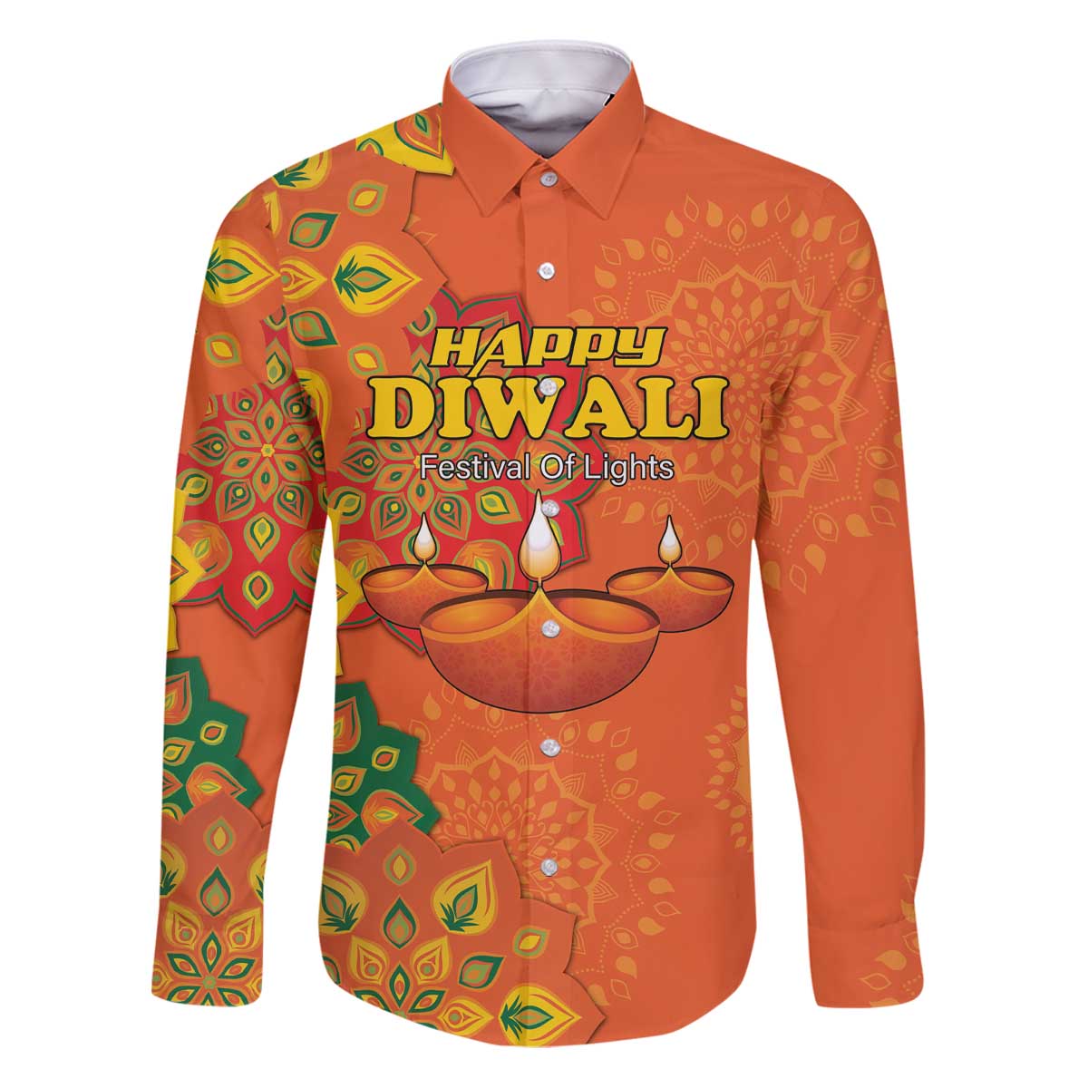 Happy Diwali India Family Matching Puletasi and Hawaiian Shirt With Rangoli Patterns - Wonder Print Shop