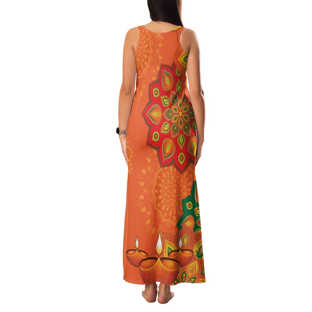 Happy Diwali India Family Matching Tank Maxi Dress and Hawaiian Shirt With Rangoli Patterns - Wonder Print Shop