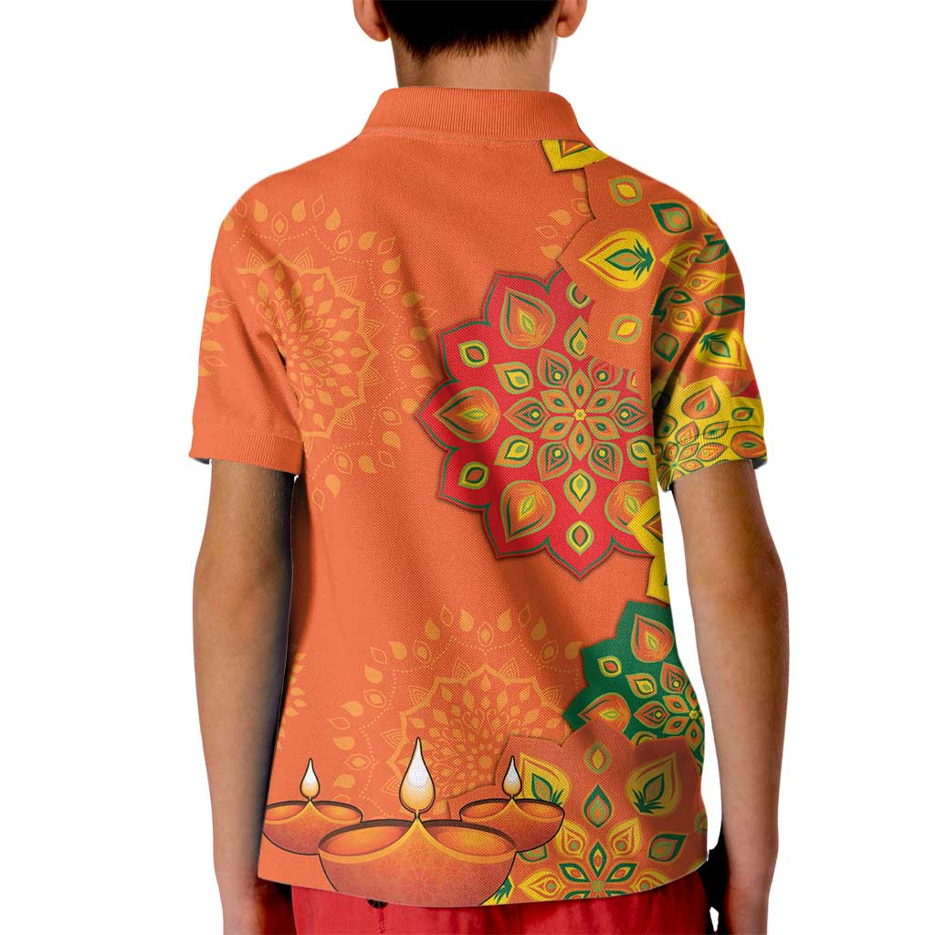 Happy Diwali India Kid Polo Shirt With Rangoli Patterns - Wonder Print Shop
