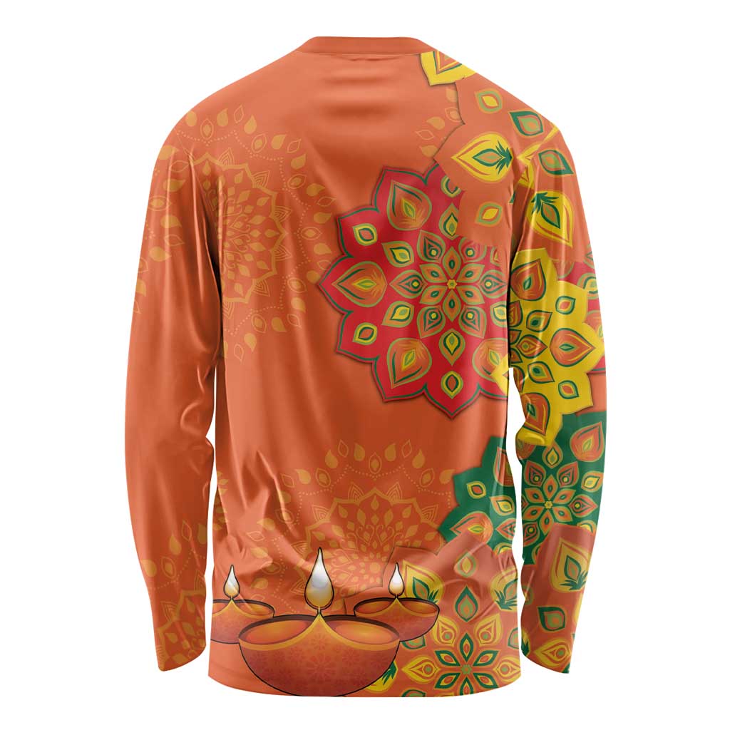 Happy Diwali India Long Sleeve Shirt With Rangoli Patterns - Wonder Print Shop