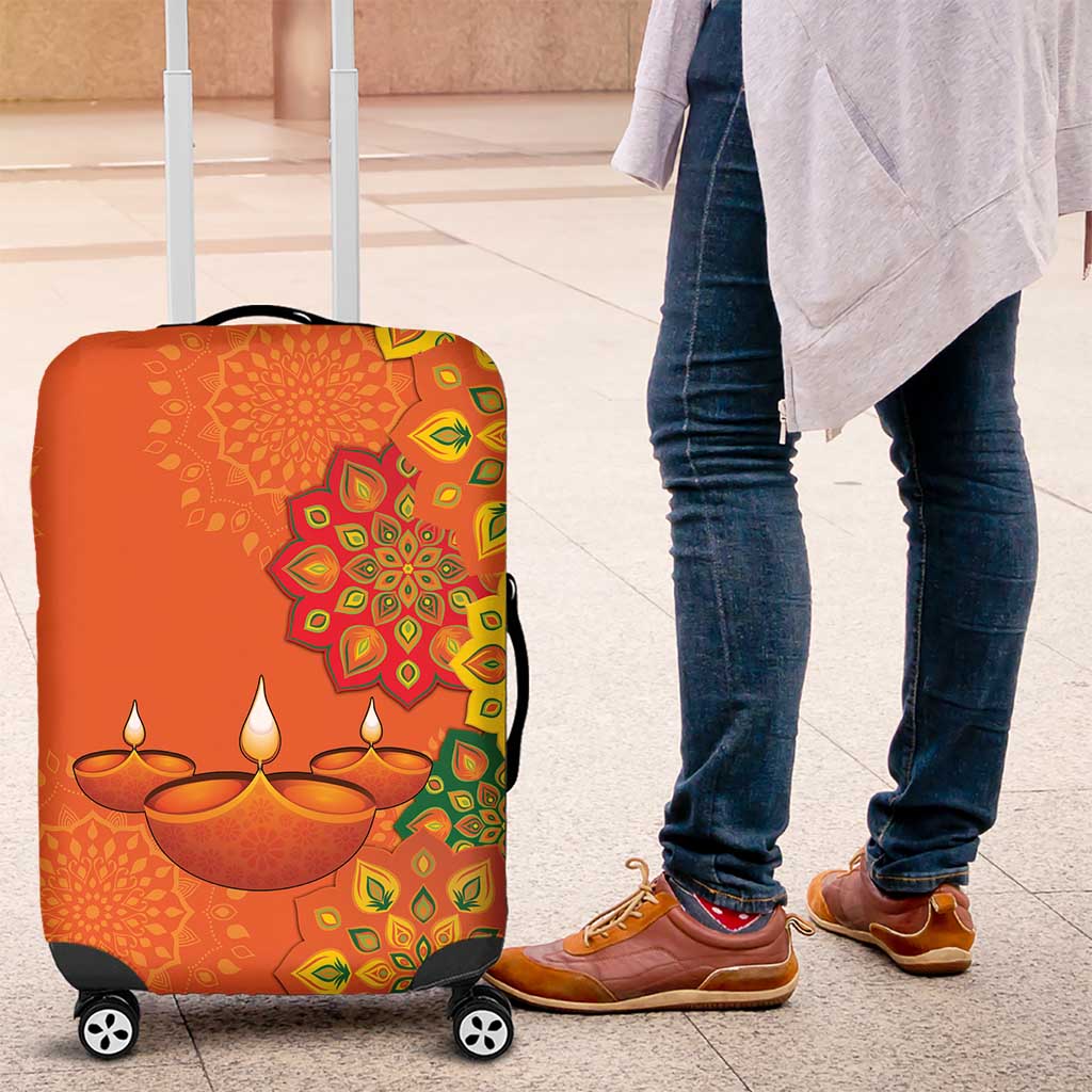 Happy Diwali India Luggage Cover With Rangoli Patterns - Wonder Print Shop