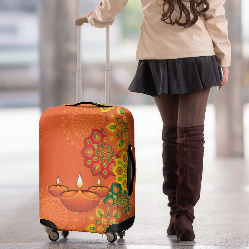 Happy Diwali India Luggage Cover With Rangoli Patterns - Wonder Print Shop