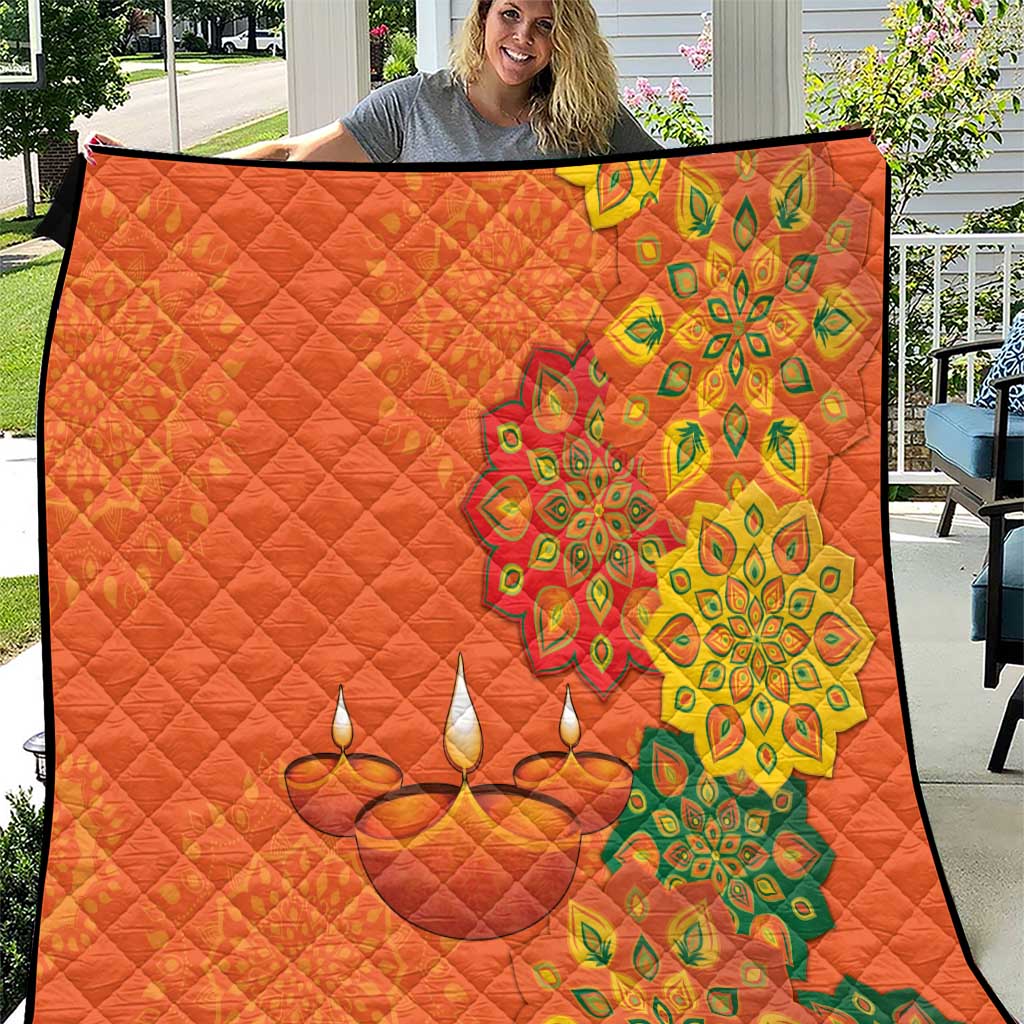 Happy Diwali India Quilt With Rangoli Patterns - Wonder Print Shop