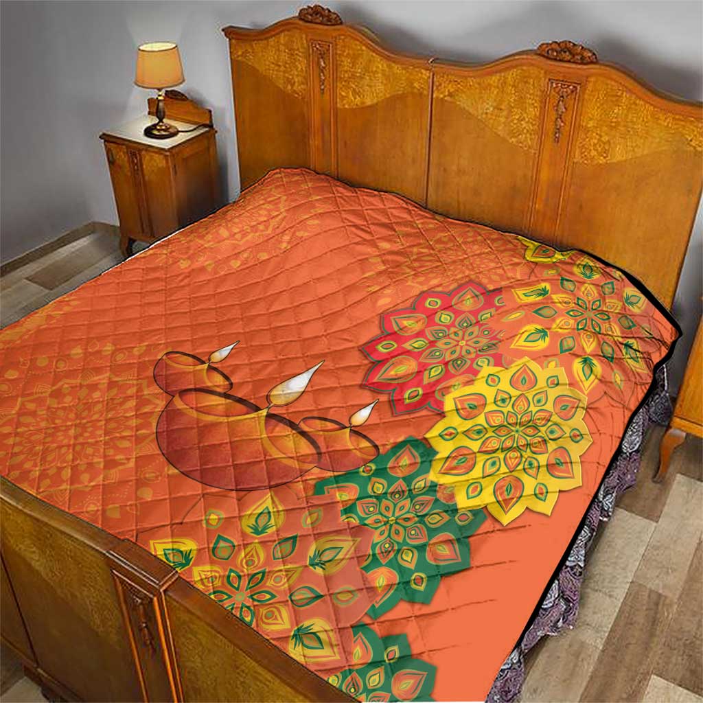 Happy Diwali India Quilt With Rangoli Patterns - Wonder Print Shop