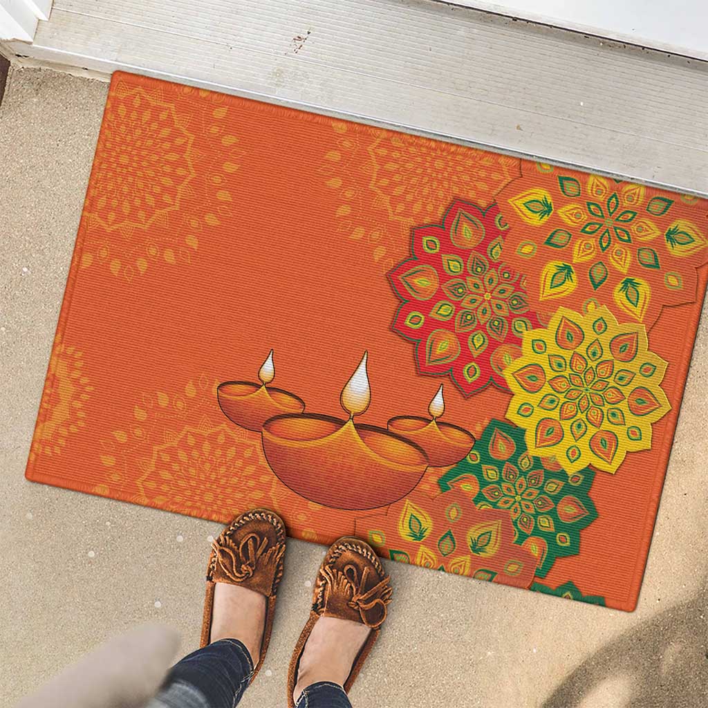 Happy Diwali India Rubber Doormat With Rangoli Patterns - Wonder Print Shop