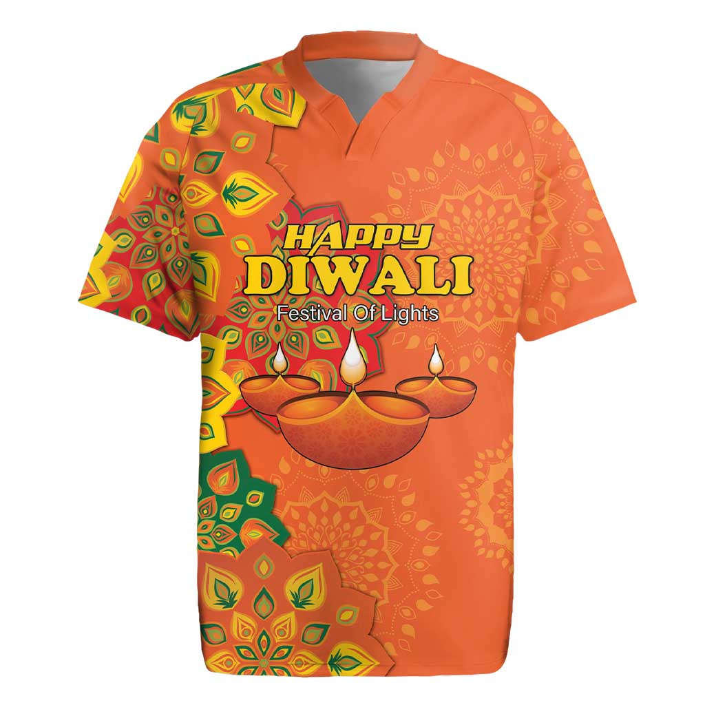 Happy Diwali India Rugby Jersey With Rangoli Patterns - Wonder Print Shop
