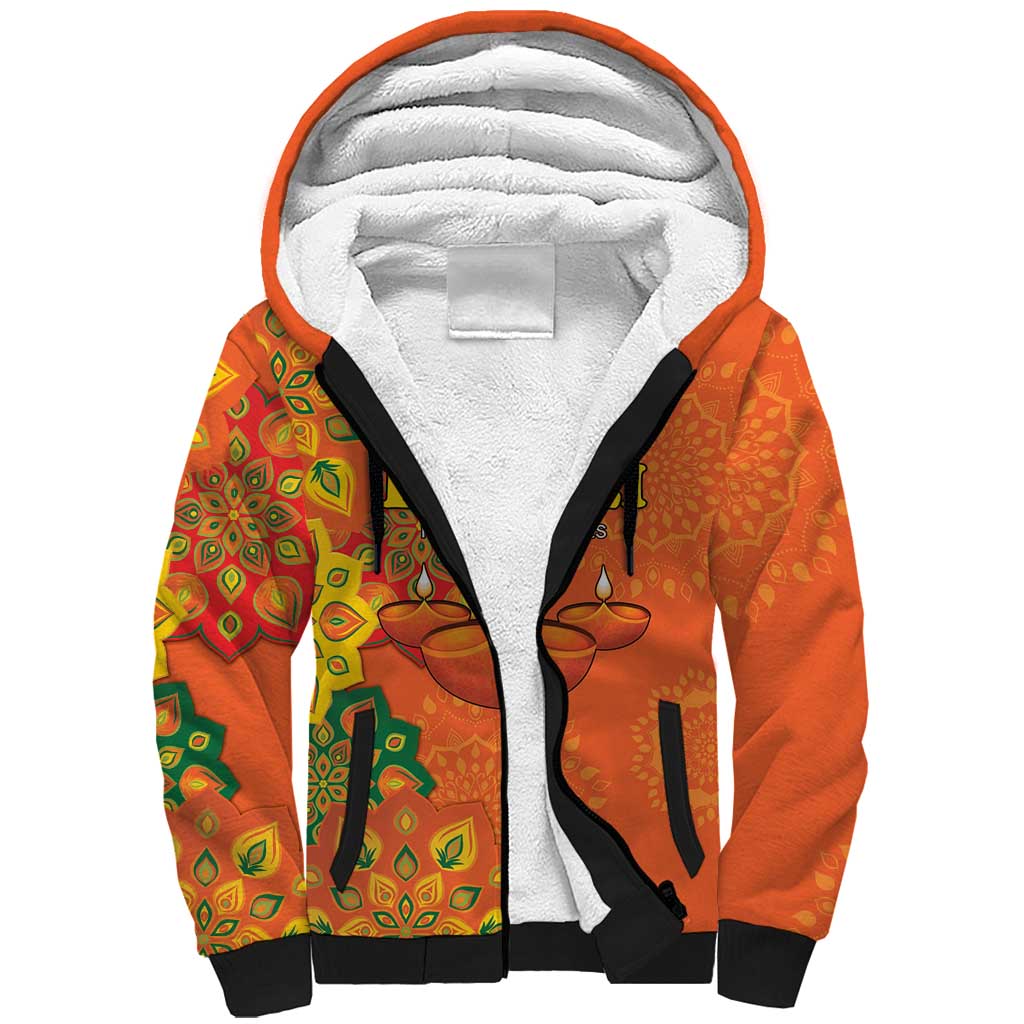 Happy Diwali India Sherpa Hoodie With Rangoli Patterns - Wonder Print Shop