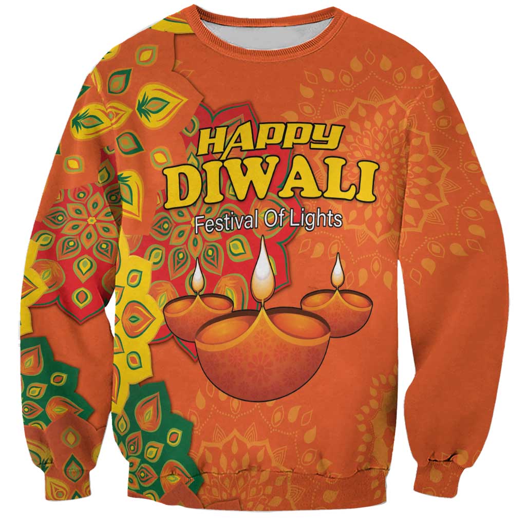 Happy Diwali India Sweatshirt With Rangoli Patterns - Wonder Print Shop