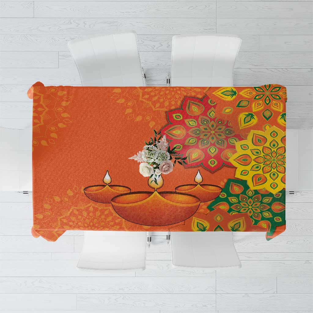 Happy Diwali India Tablecloth With Rangoli Patterns - Wonder Print Shop