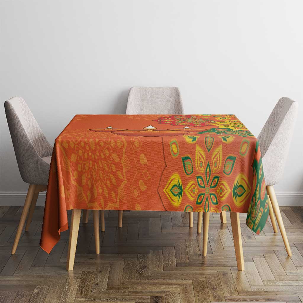 Happy Diwali India Tablecloth With Rangoli Patterns - Wonder Print Shop