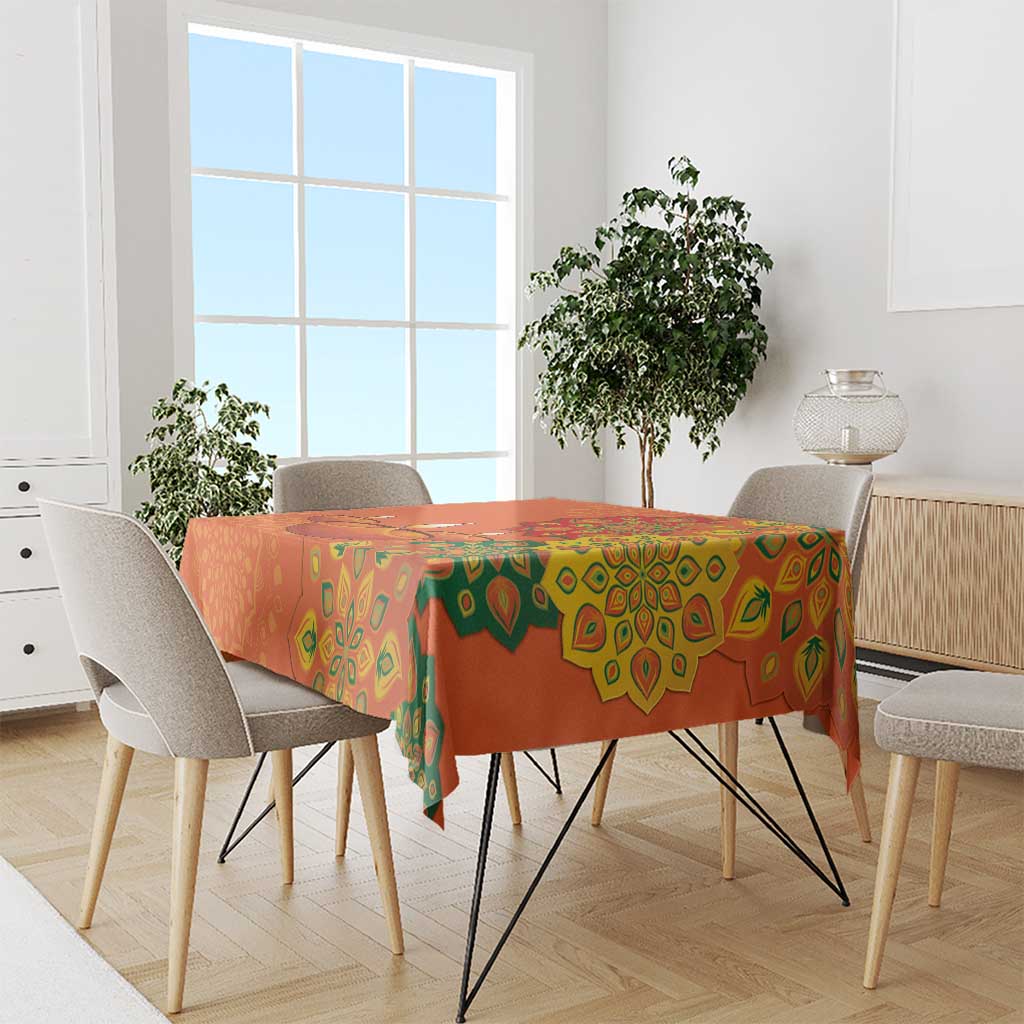 Happy Diwali India Tablecloth With Rangoli Patterns - Wonder Print Shop