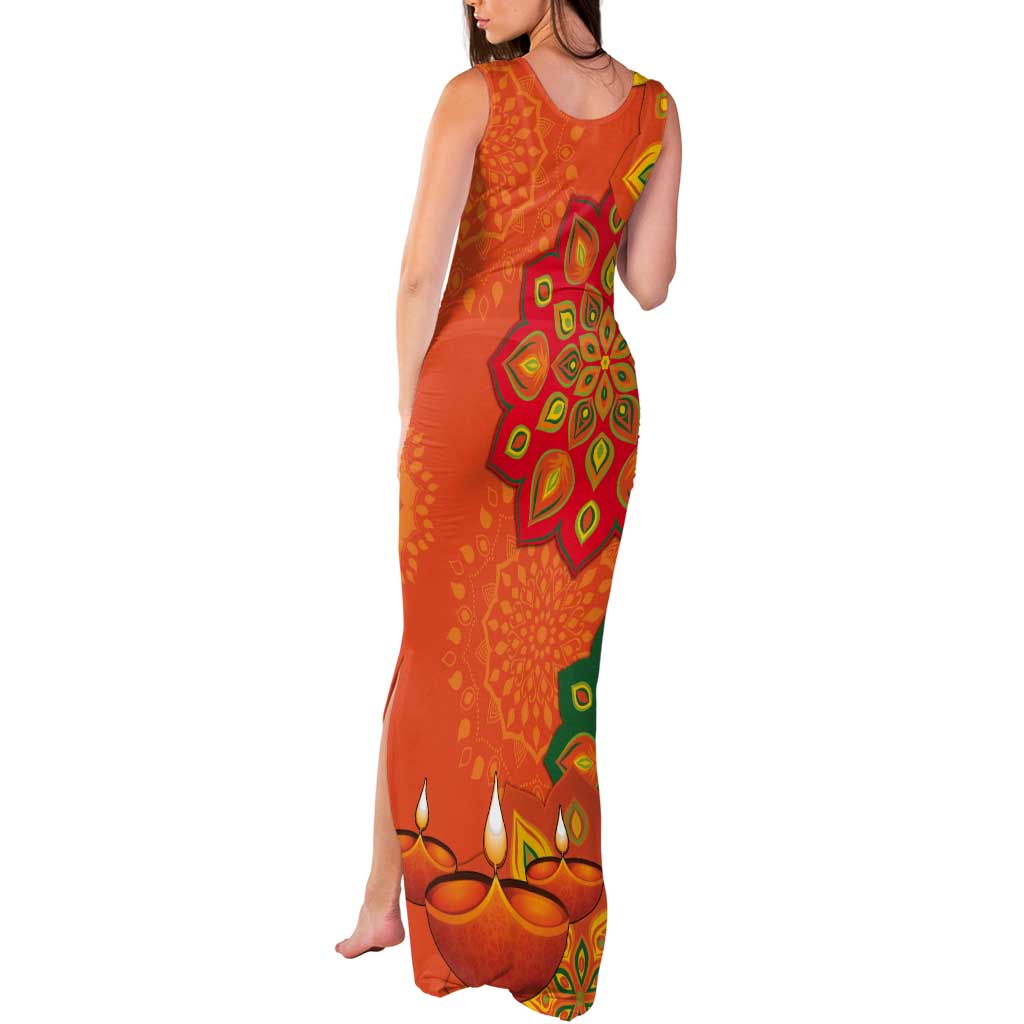 Happy Diwali India Tank Maxi Dress With Rangoli Patterns - Wonder Print Shop