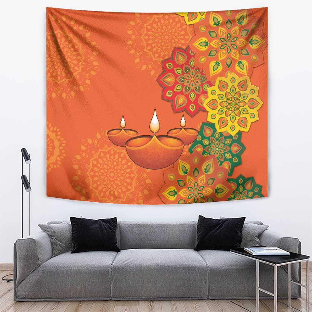 Happy Diwali India Tapestry With Rangoli Patterns - Wonder Print Shop