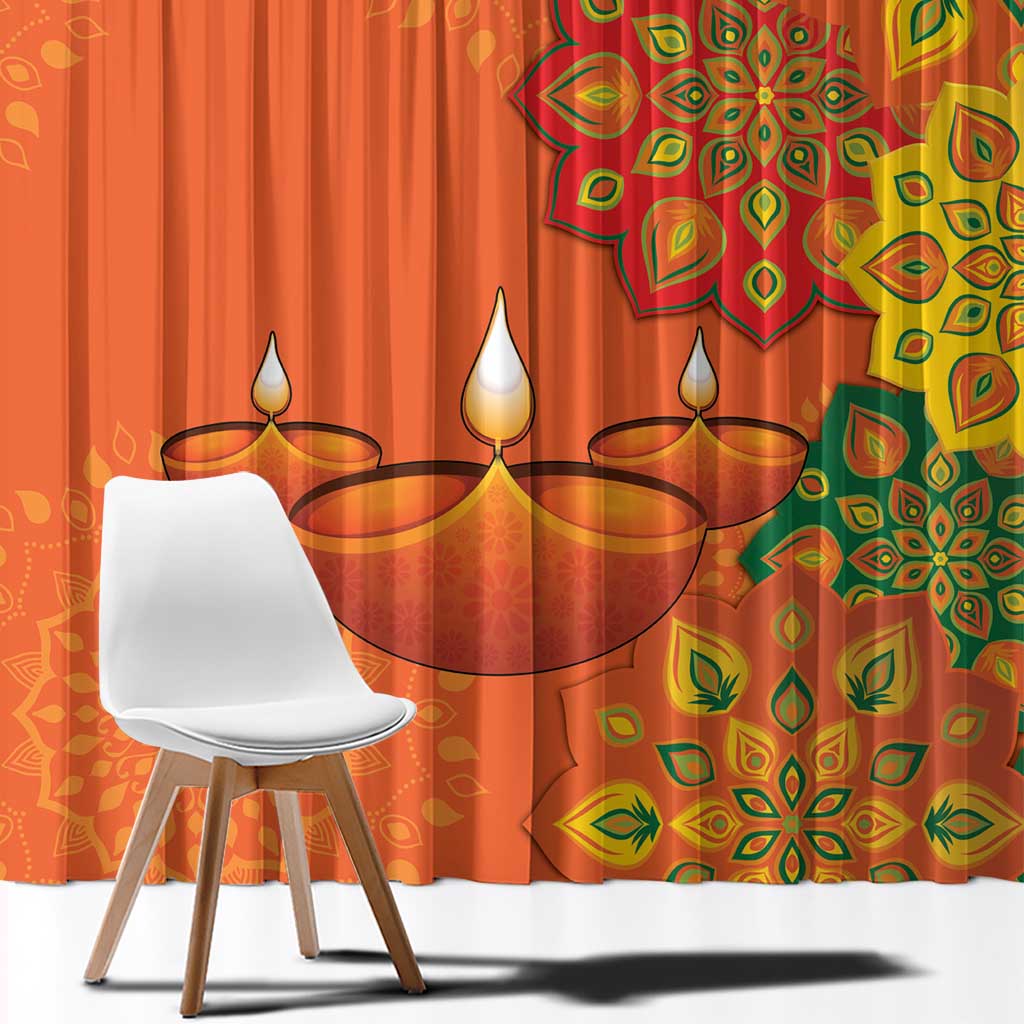 Happy Diwali India Window Curtain With Rangoli Patterns - Wonder Print Shop